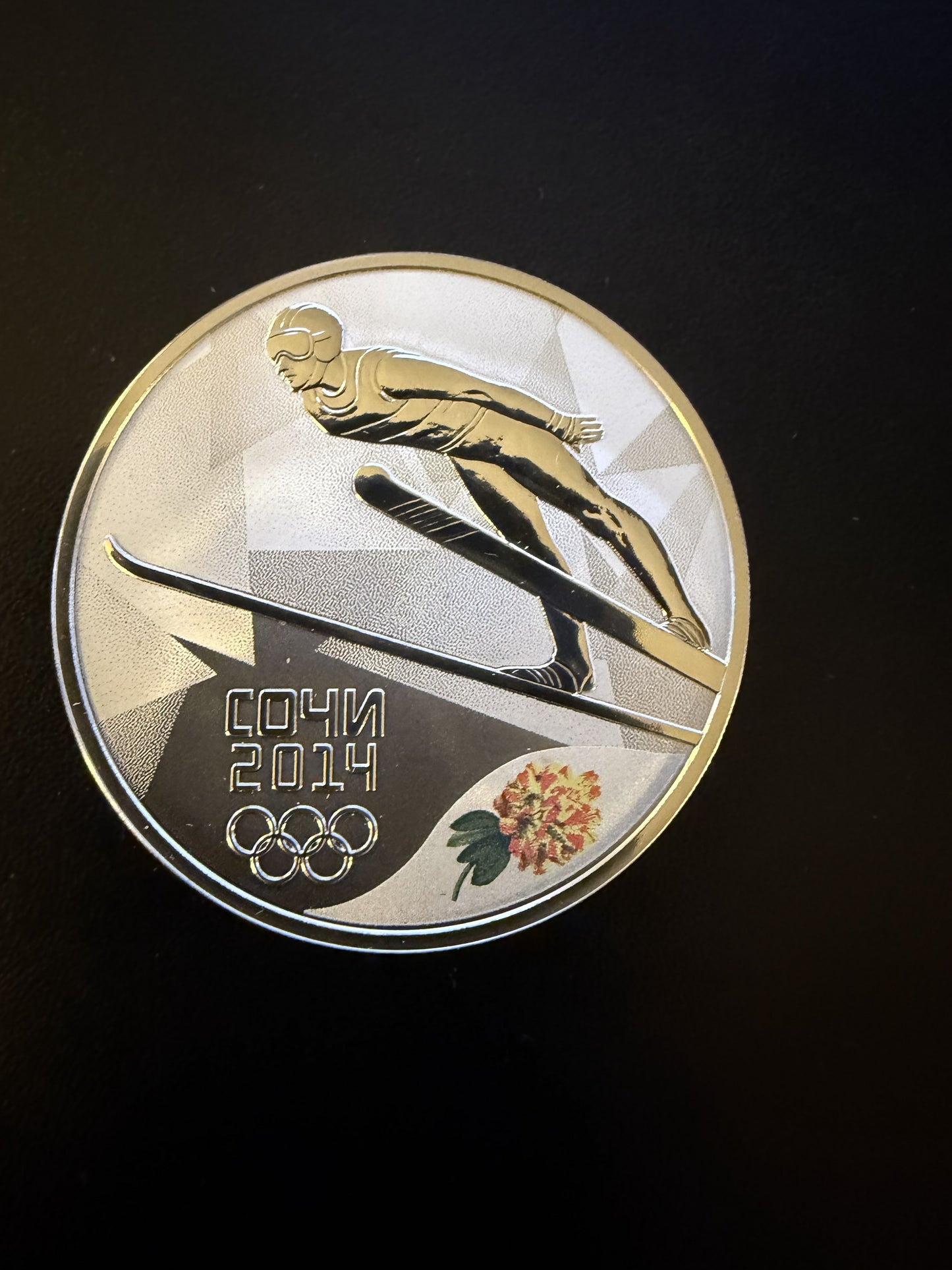 2014 Russia 3 Roubles Silver – Sochi Winter Sports Series (1 oz Sterling Silver Proof with COA)