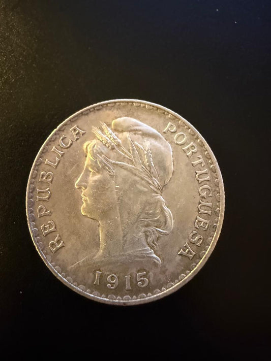 1915 Portugal 1 Escudo Silver Coin – Republic