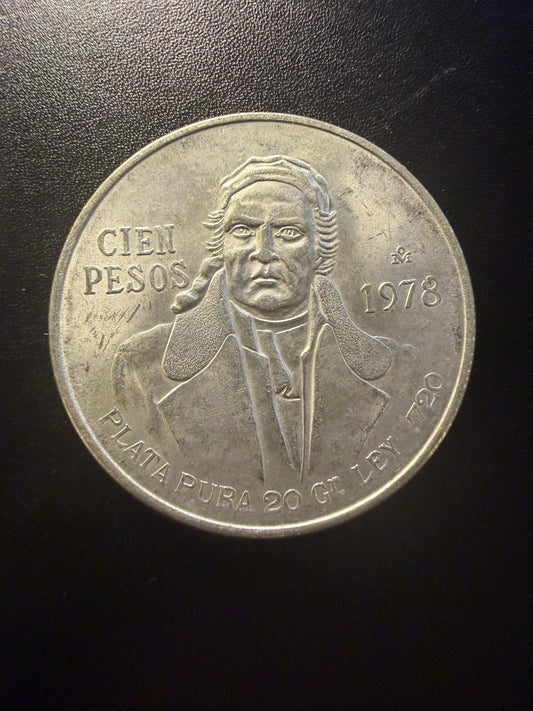 1978 Mexico 100 Pesos Silver – “José María Morelos y Pavón”