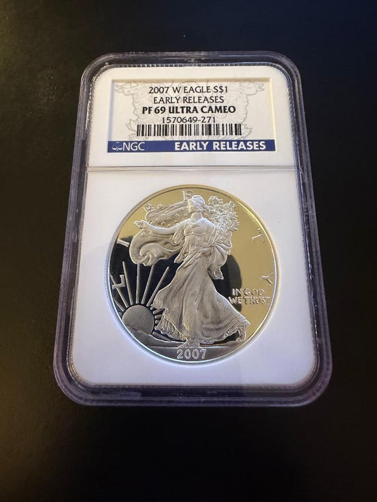 2007-W American Silver Eagle Proof – NGC PF69 Ultra Cameo (Early Releases)