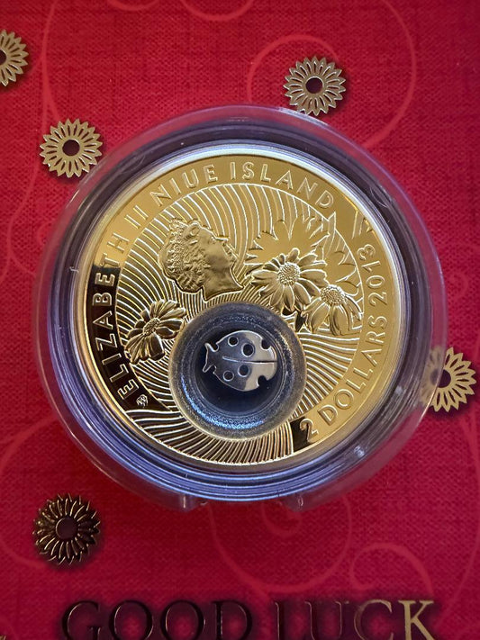 2013 Niue Ladybird “Lucky Coins” Silver Proof Coin – 1 oz Sterling Silver
