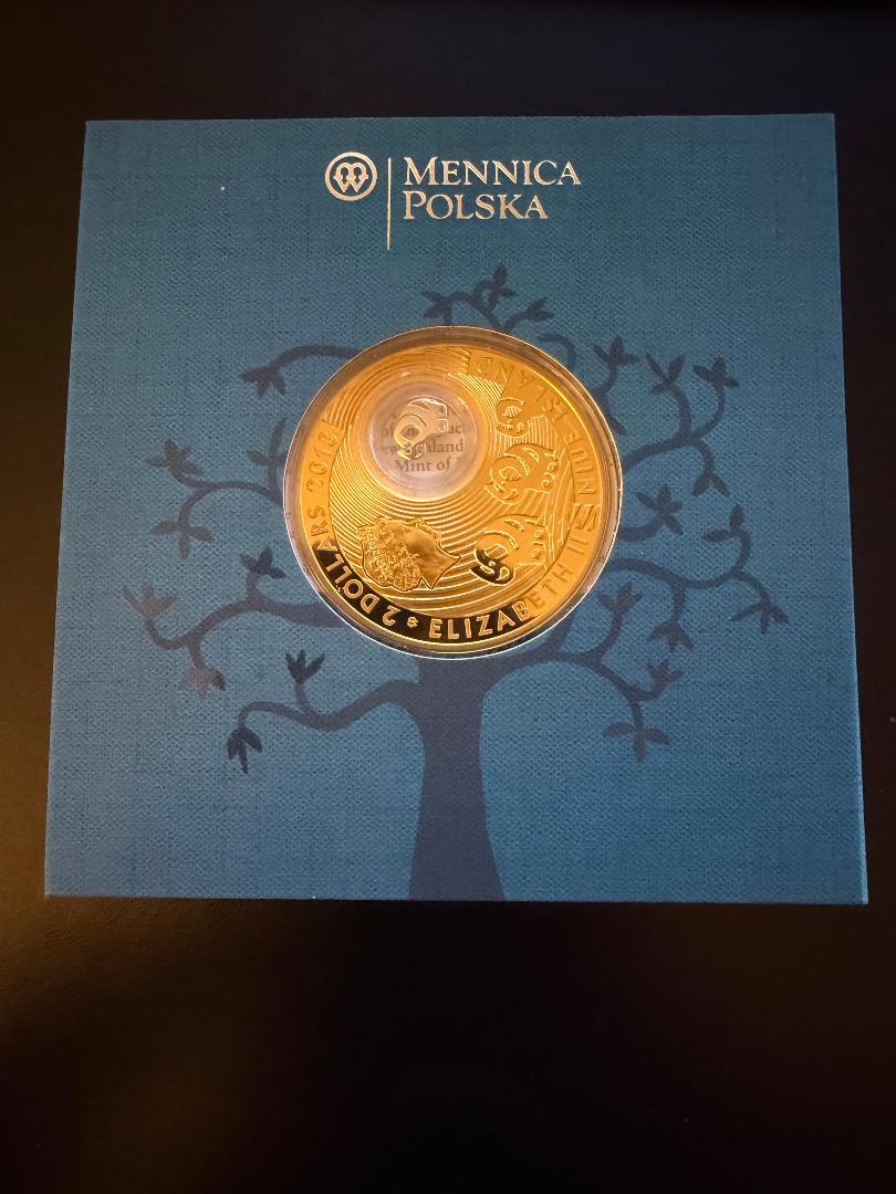 2018 Niue $2 Elephant Lucky Coin – .999 Silver Proof – Gold Plated – Polish Mint – Box & COA