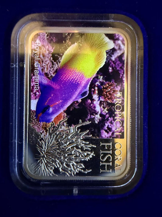 2013 Niue $1 Tropical Coral Fish – Royal Gramma Silver Proof Coin (New Zealand Mint)