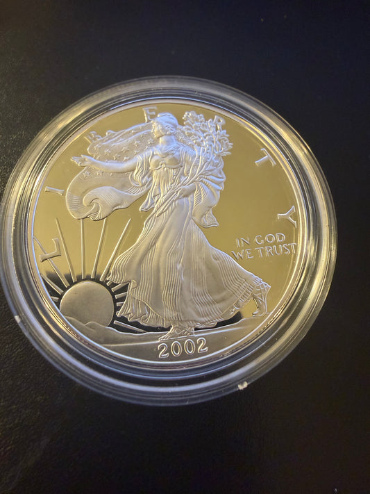 United States 1 Dollar 2002‑W Silver American Eagle Proof – Original Mint Packaging